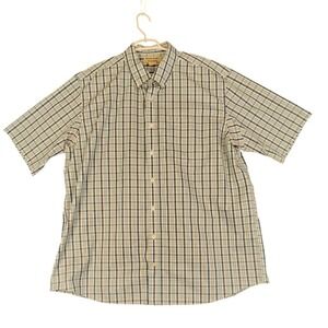 Duluth Trading Co Wrinklefighter Plaid Short Sleeve‎ Button Down 2XL Tall